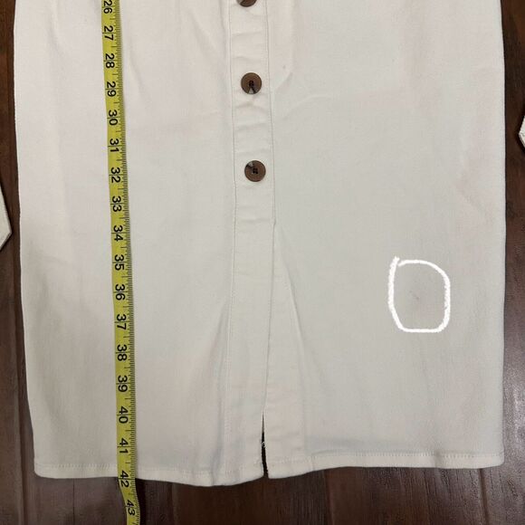 BRAVISSIMO Button Front Denim Dress Belted Knee-Length Stone Garden Party NWT - Picture 14 of 14